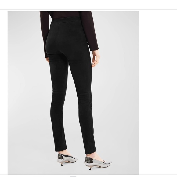 Theory Adbellel Stretch Suede High Waist Skinny Leggings Black Size 8 - Picture 2 of 7